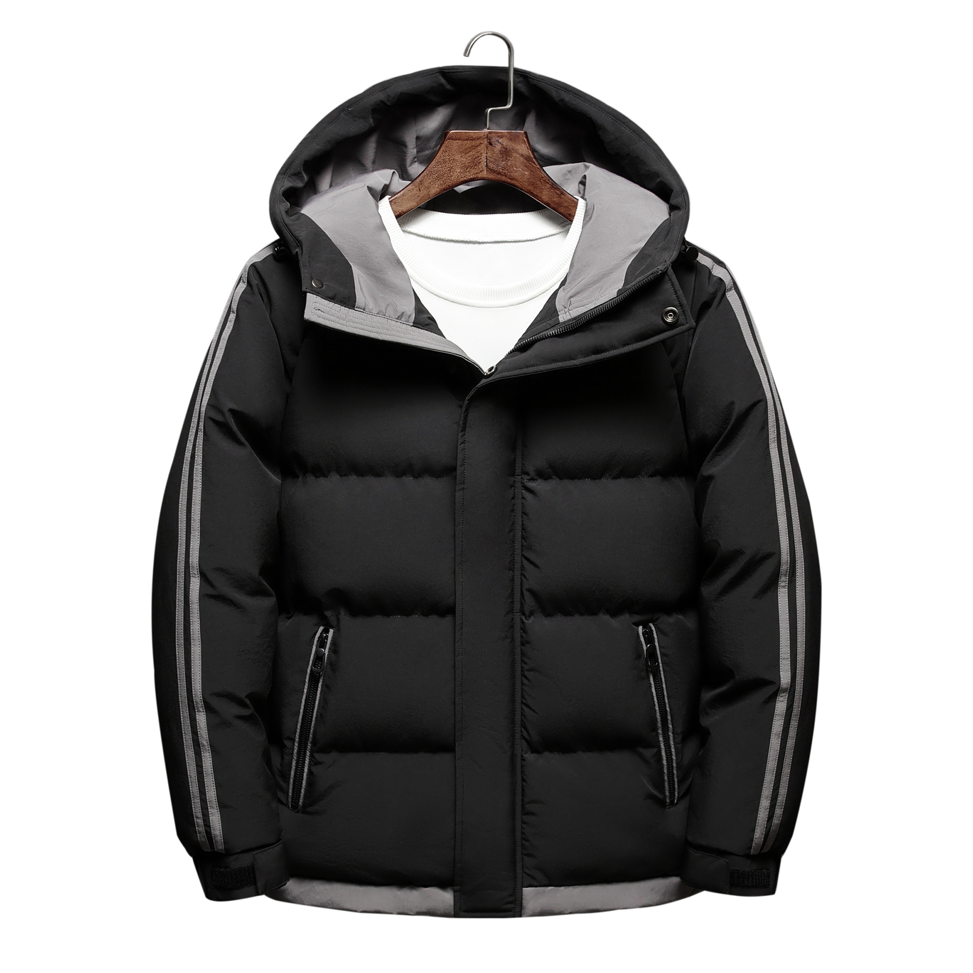 New winter cotton-padded jacket for men, Korean style loose hooded casual thickened trendy men's coat, large size Item Picture