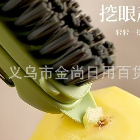 Household kitchen two-in-one with brush peeler, stove dead corner cleaning brush, potato multi-functional peeler Specification drawing