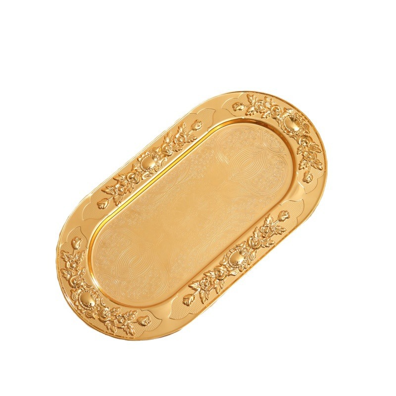 High-Grade Fruit Plate Golden Tableware Dessert Plate High-Grade Creative Small Exquisite Dessert Plate Living Room Snack Tea Plate Item Picture