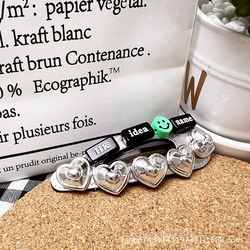 Original design cartoon smiling face, cute and girlish, grab bangs, scoop, bb hair clip, grab girls' trendy hair accessory