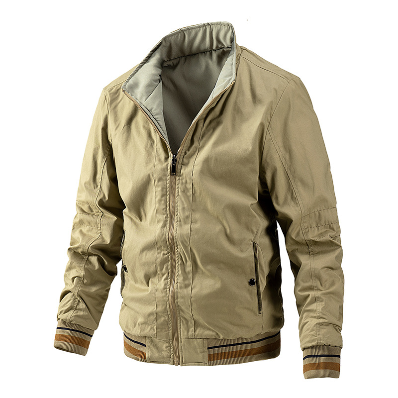 2023 New Amazon cross-border men's jacket, double-sided wear, large-sized washable coat, trendy men's thin and casual style Application Scenario
