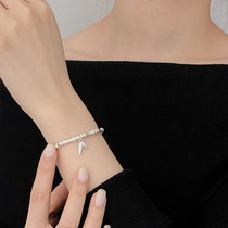 S925 Sterling silver Bamboo Bracelet Sterling Silver ancient frosted 3D hard silver knot High rise national tide elastic bracelet to send gifts