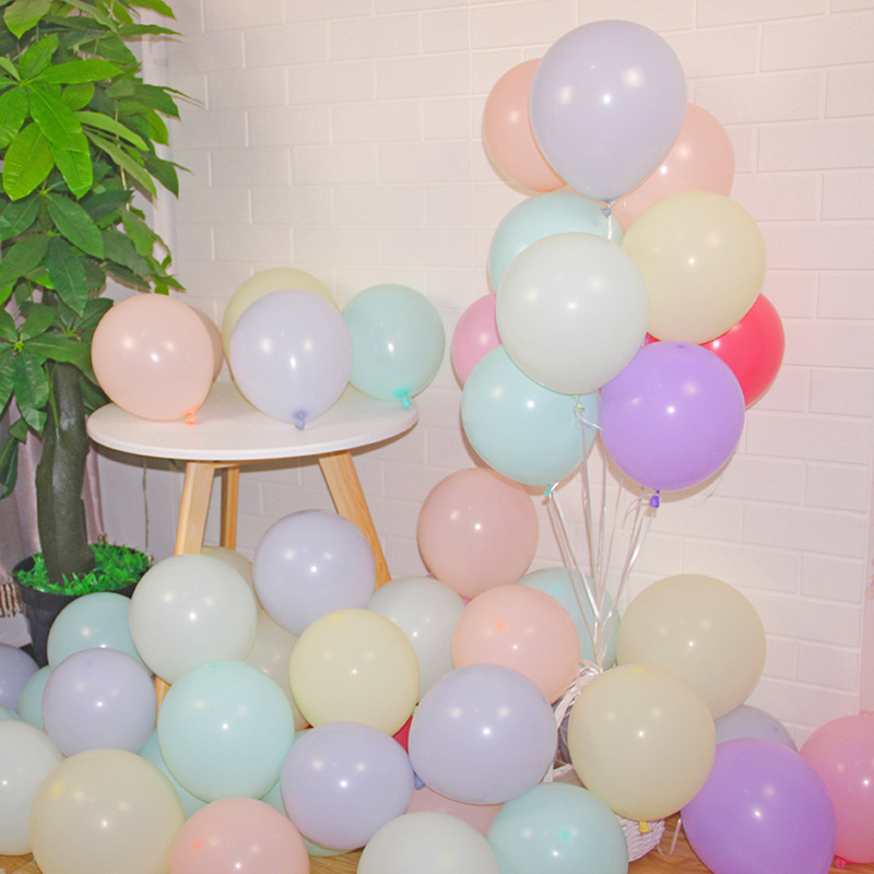 生日派对装饰加厚糖果10寸2.2克乳胶马卡龙色气球结婚房场景布置详情图3