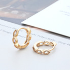 Cxwind 金色几何环状耳环女性垂饰时尚锆石拥抱耳环婚礼珠宝饰品