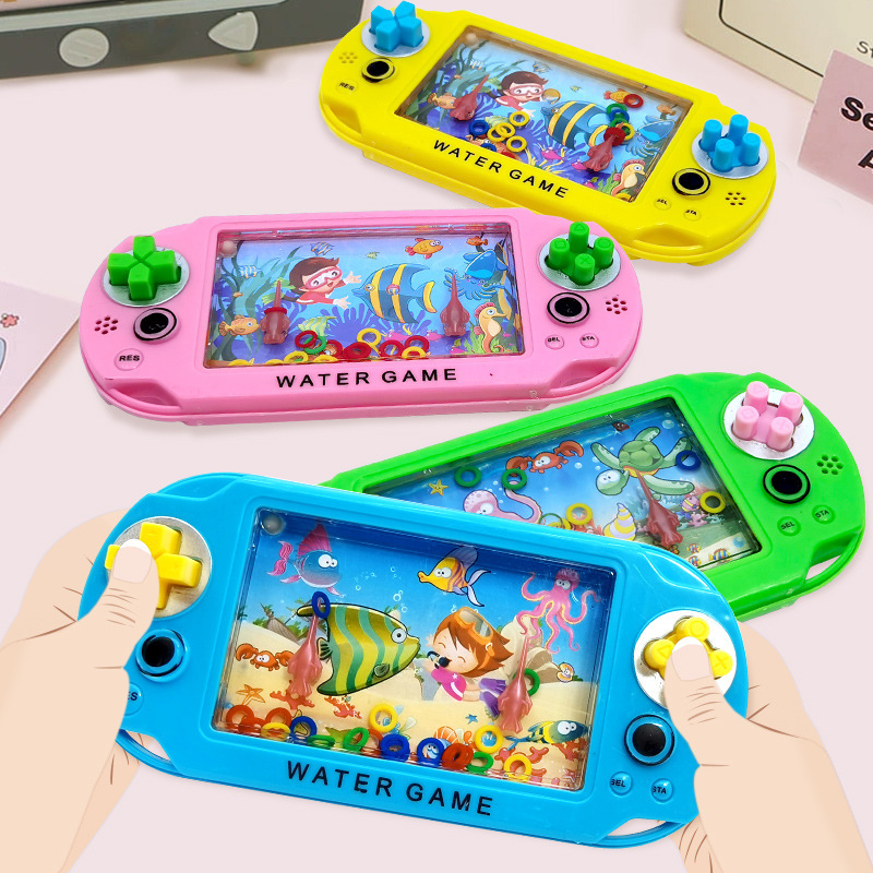 Large ocean water machine, handheld ring-toss game machine, childhood nostalgic small toys, wholesale at night market street stalls details Picture