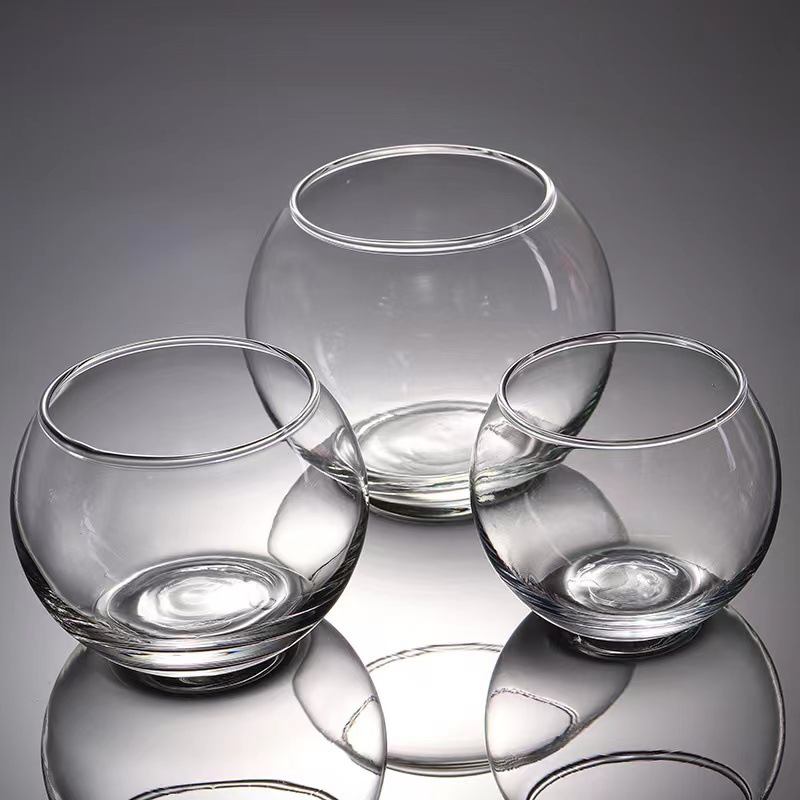 现货透明烧口玻璃球杯 包口玻璃圆球 蜡杯 水培玻璃瓶小鱼缸批发详情图5