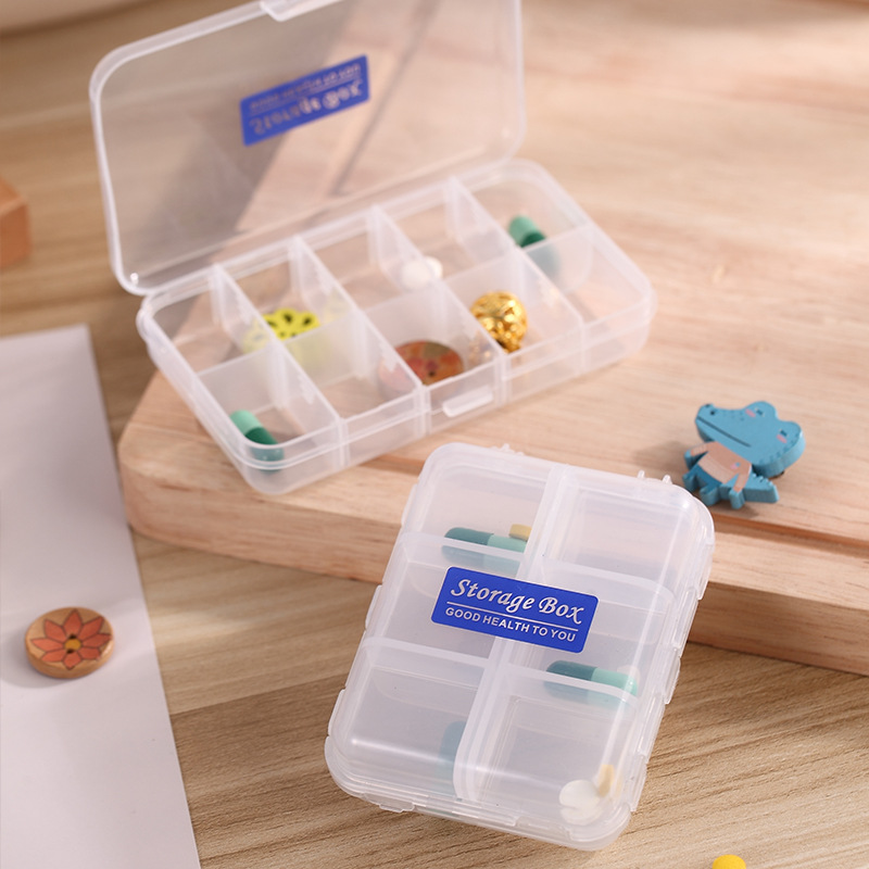 便携式可拆10格12格药盒 随身折叠小药盒分装塑料旅行药品收纳盒