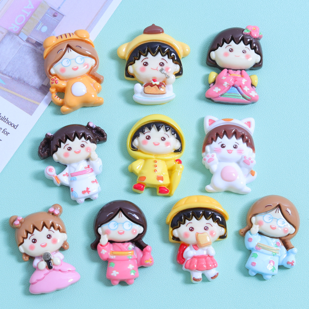 Cute meatball girl diy cream glue to make phone cases, stationery boxes, fridge magnets, resin accessories wholesale Specification image