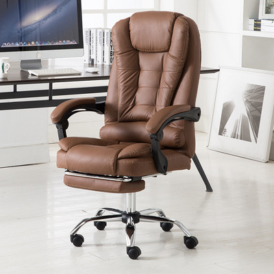电脑椅家用办公椅可躺老板椅按摩搁脚升降转椅现代简约午休座椅子图