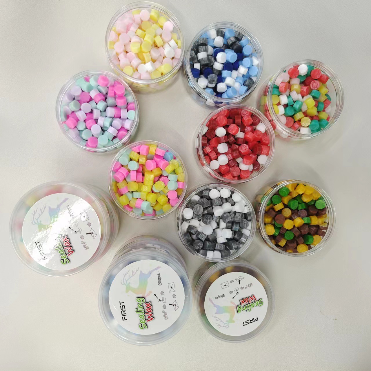 火漆蜡粒手工手账信封封口火印蜡封颗粒蜡桶装火漆混色蜡粒批发