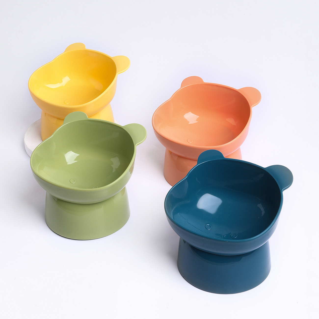 Pet High Neck Bowl Cat Rice Bowl Dog Food Set Tilt Cartoon Neck Guard Against Upset Cat Bowl Pet Supplies Wholesale