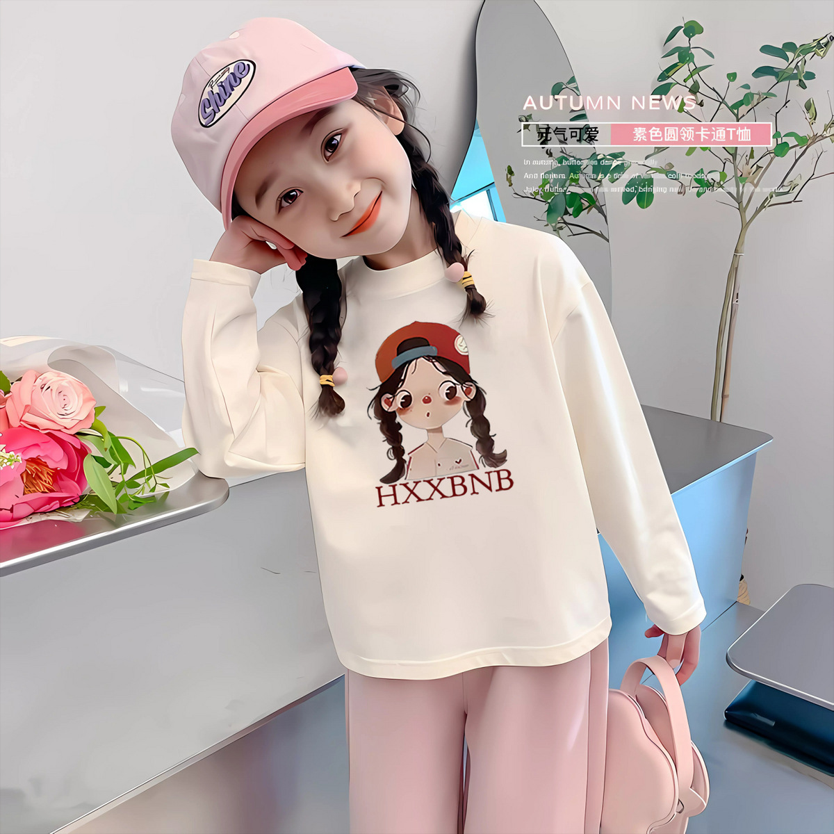 童装女童短袖韩版/女童白T/童装/男宝童装/服装儿童短袖韩版细节图