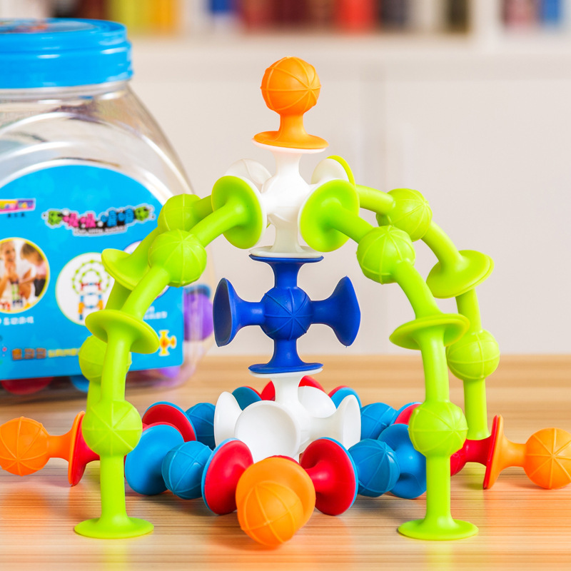 New silicone soft building blocks sticky music toys children's educational splicing large particle environmental protection building blocks handmade DIY