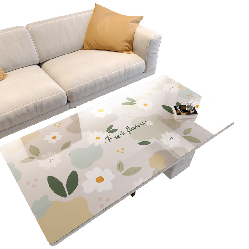 pvc leather printed tablecloth Northern Europe waterproof, oil resistant, wash free, hot coffee table table mat plastic household tablecloth Item Picture