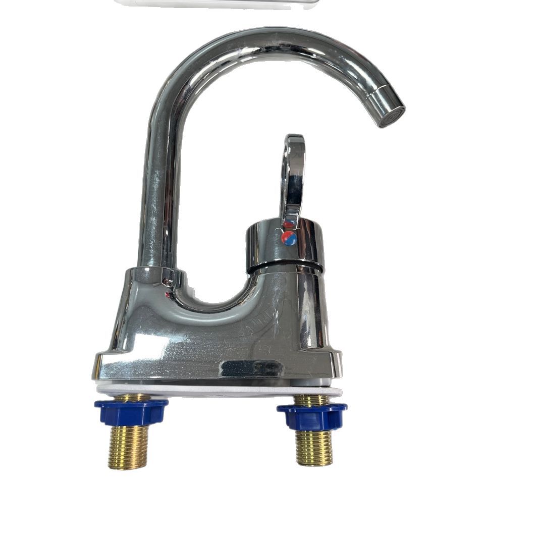 Old-fashioned washbasin, column basin, washbasin, washbasin, bathroom cold and hot two-in-one stool, faucet, large pipe, moon bend Item Picture