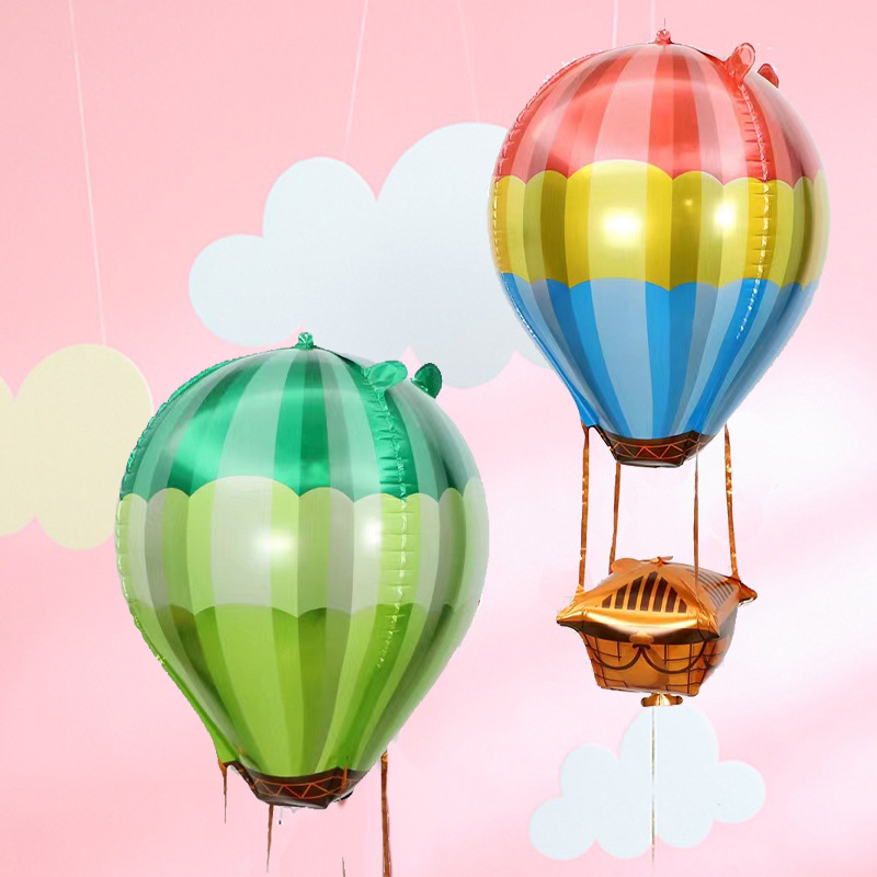 Cross-border bestseller 4D gradient rainbow hot air balloon aluminum film balloon party, shopping mall corridor window decoration and arrangement Specification image