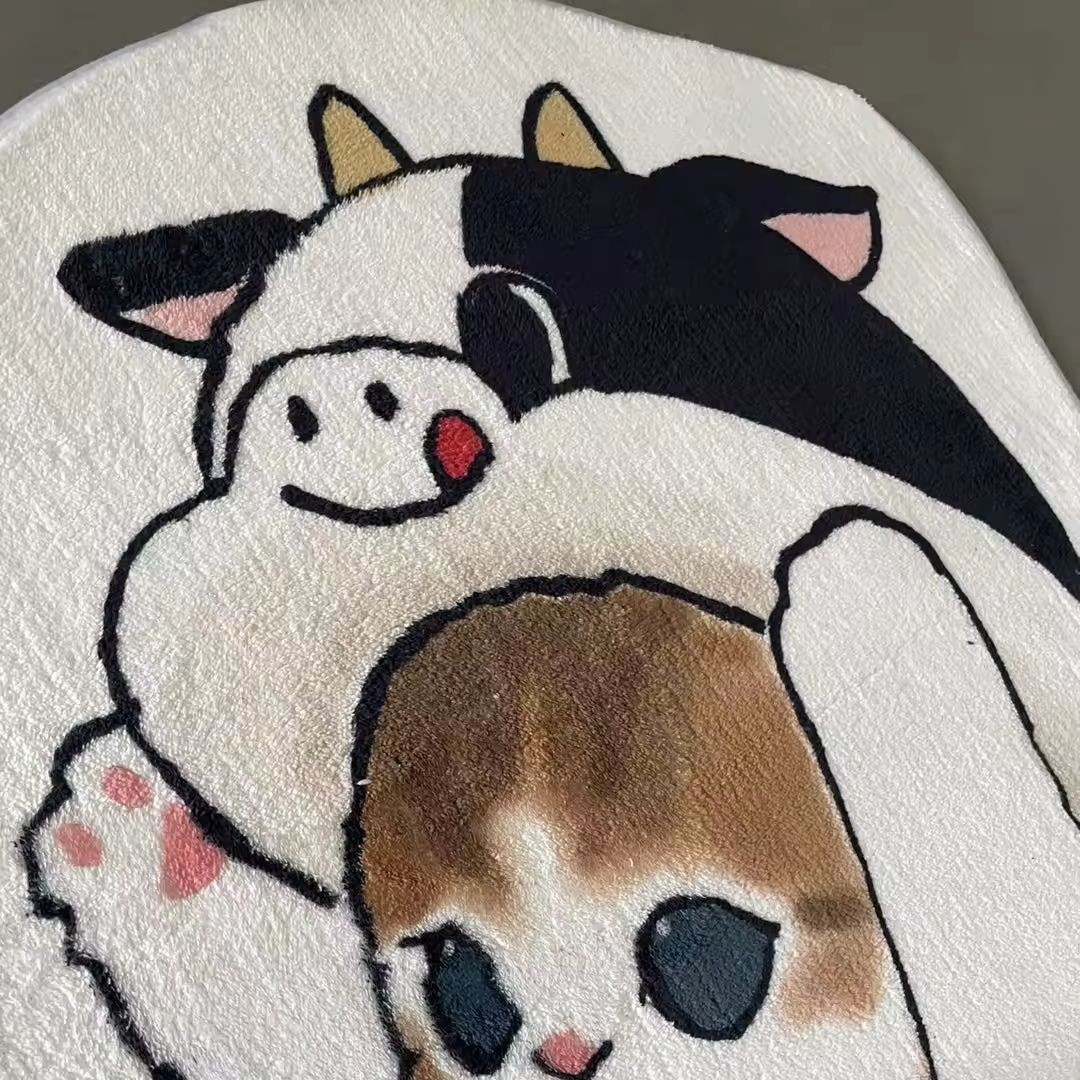 批发定制广告毛绒卡通印花防滑地毯吸水垫子床边毯仿羊绒客厅地垫跨境出口【义星地毯】厂家直销跳绳毯垫学生运动产品儿童宝宝用品详情图4