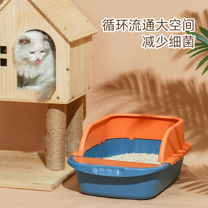 Pet litter box semi-closed increase litter box spatter-proof High quality cat pet products Cat toilet Application Scenario