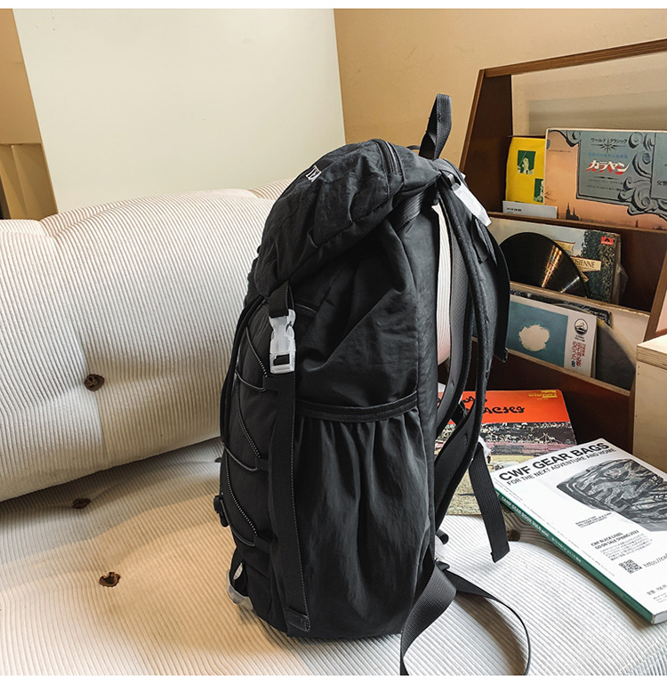 跨境双肩包男轻便登山包抽绳大容量户外旅行双肩包女大学生书包女详情39