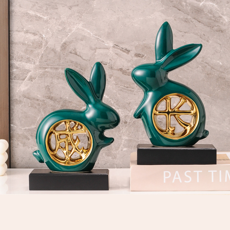 chinagoods Hotel supplies Home Decor e-commerce Exclusive Fish Elephant Ceramic Light Luxury Creative Decor, Growth Rabbit, student study decoration, living room, bedroom wine cabinet Application Scenario