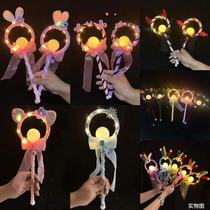 New cross-border hot selling luminous magic fairy wand Twist wand hand-shaped luminous cartoon magic wand toy