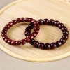 Wholesale of small-leaf red sandalwood bucket bead bracelets for women, new Chinese-style simple sandalwood plain ring bracelets for men and women Specification image