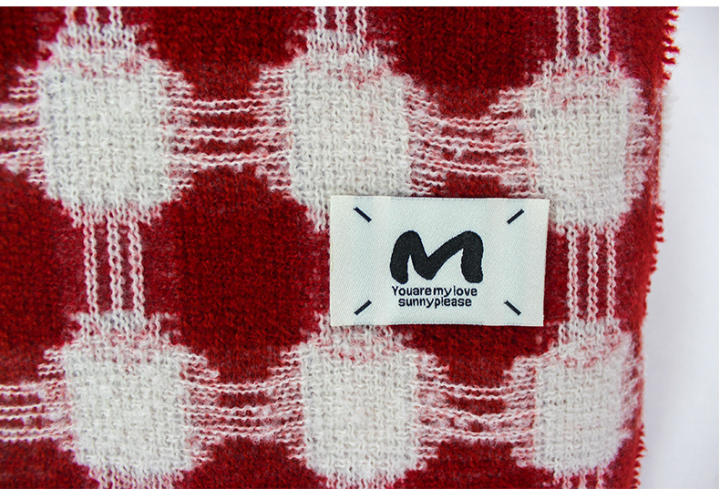 秋冬保暖新品显白圆点流苏仿羊绒围巾女加大加长款洋气围脖情侣男详情7