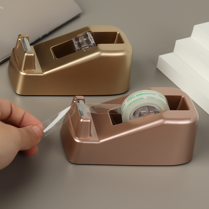 Nordic light luxury rose gold tape seat labor saving sealing tape cutter office heavy manual packing tape machine details Picture
