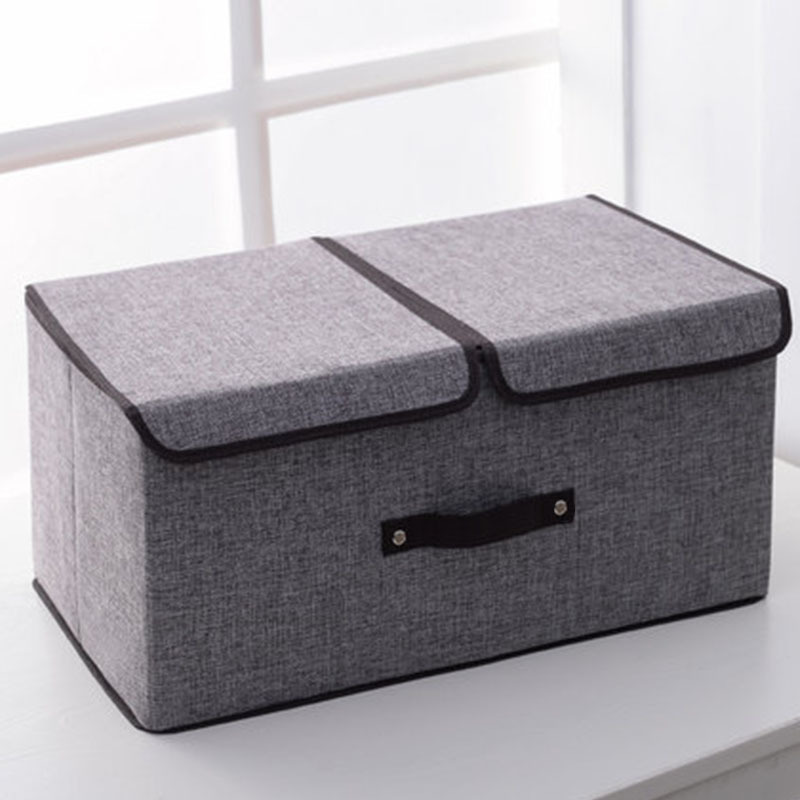 Sundry Storage Box Covered Underwear Storage Box Cotton Linen Double Cover Storage Box Foldable Storage Box Item Picture
