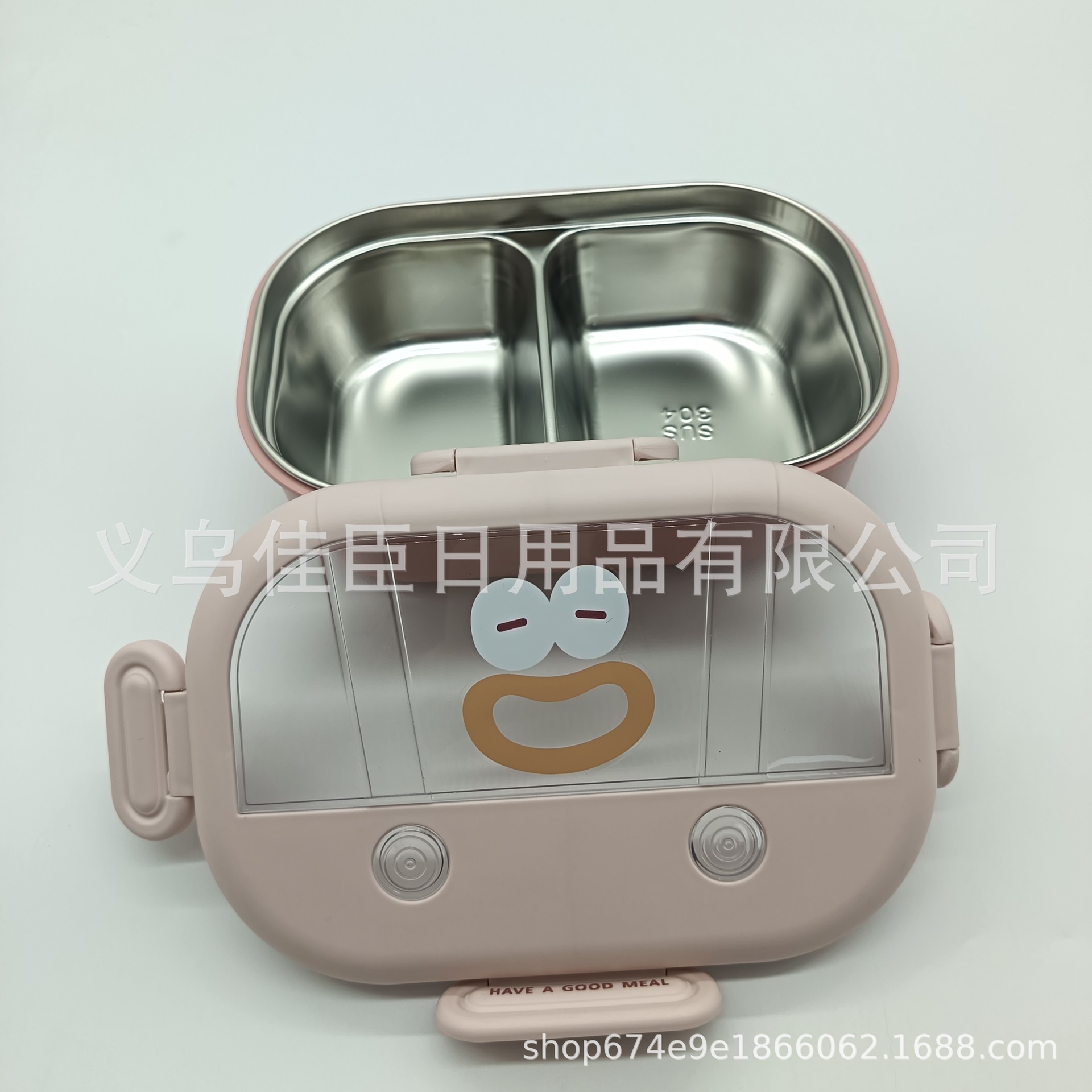 201 stainless steel single-layer compartments lunch box, special lunch box for primary school students, office workers' lunch box with meals, cute and adorable Specification drawing