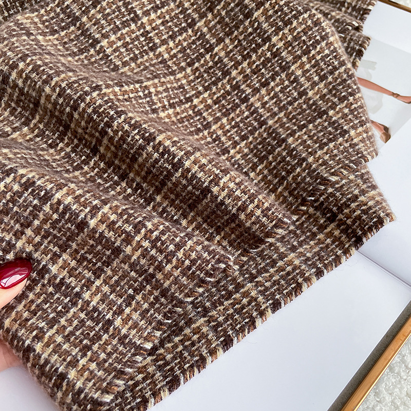 Autumn And Winter Plaid Scarf Women Korean Retro Cashmere Warm Shawl Simple Everything Scarf Korean Neck Wholesale Specification drawing