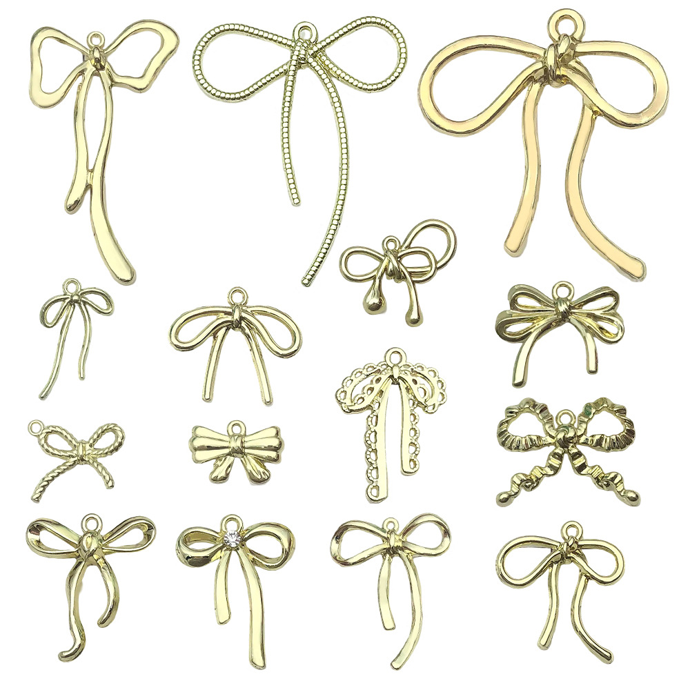 KC Gold color-preserving bow earrings, pendants, diy alloy jewelry accessories, clothing, bags and pendants are selling well across borders Item Picture