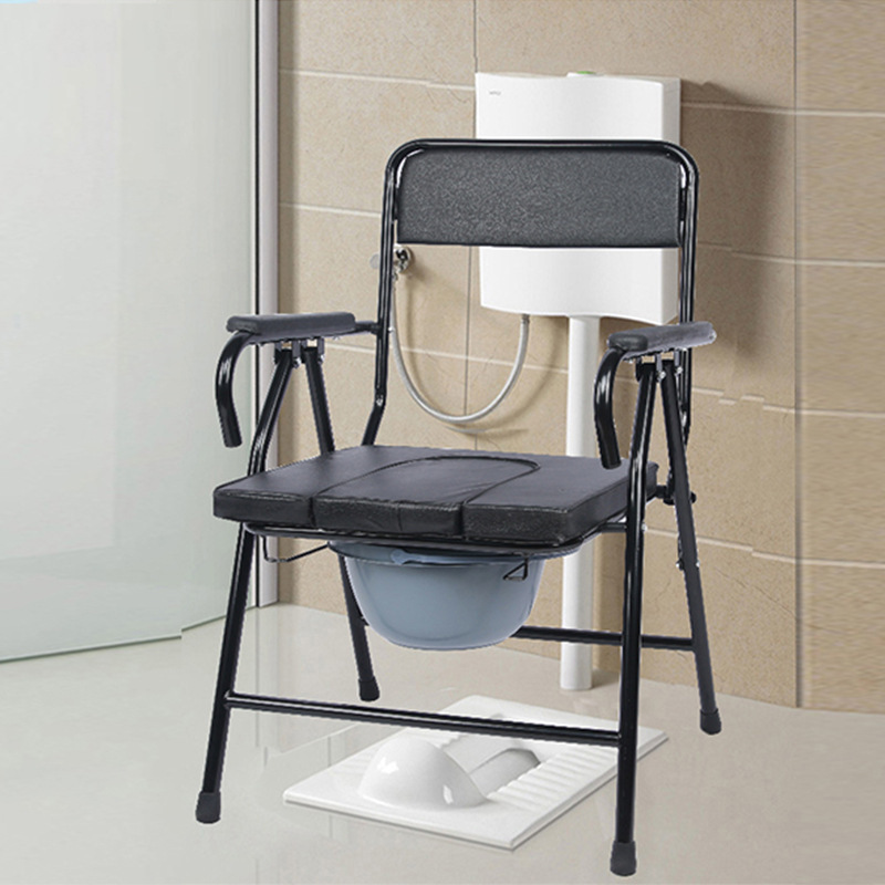 Special export supply of foldable stainless steel toilet chairs, large load-bearing auxiliary stools, and mobile toilets for the elderly and the disabled Specification image
