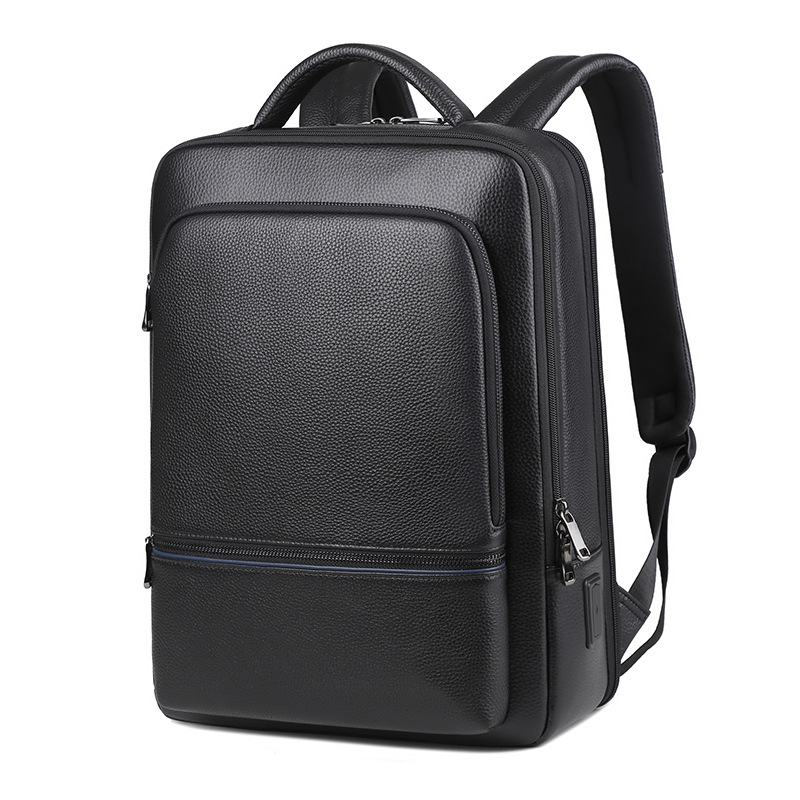 New high-end genuine leather backpacks for men, waterproof business laptops, backpacks and cowhide business trip bags Item Picture