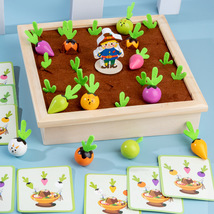 跨境开心农场拔萝卜拼插积木儿童早教水果蔬菜认知培养益智力玩具