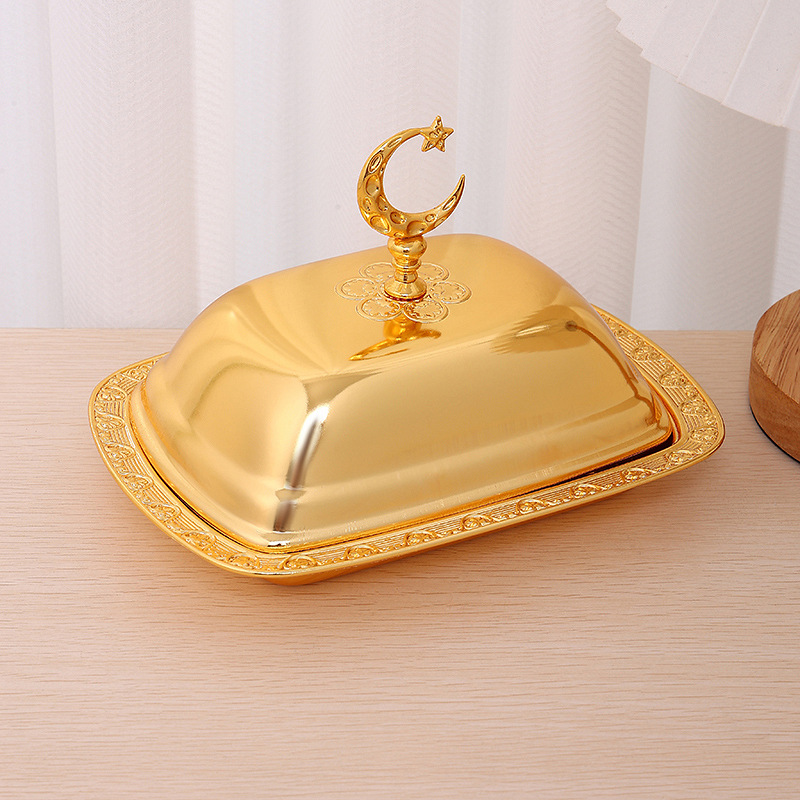 European High-End Fruit Plate With Cover Household High-End Living Room Snack Snack Plate Tea Heart High Appearance Level Storage Plate Specification drawing