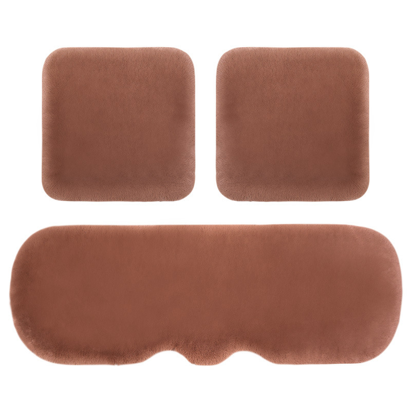 2023 Winter New Car Plush Cushion Three-Piece Set Of Small Three-Piece Backless Single Plush Seat Cushion To Keep Warm Item Picture