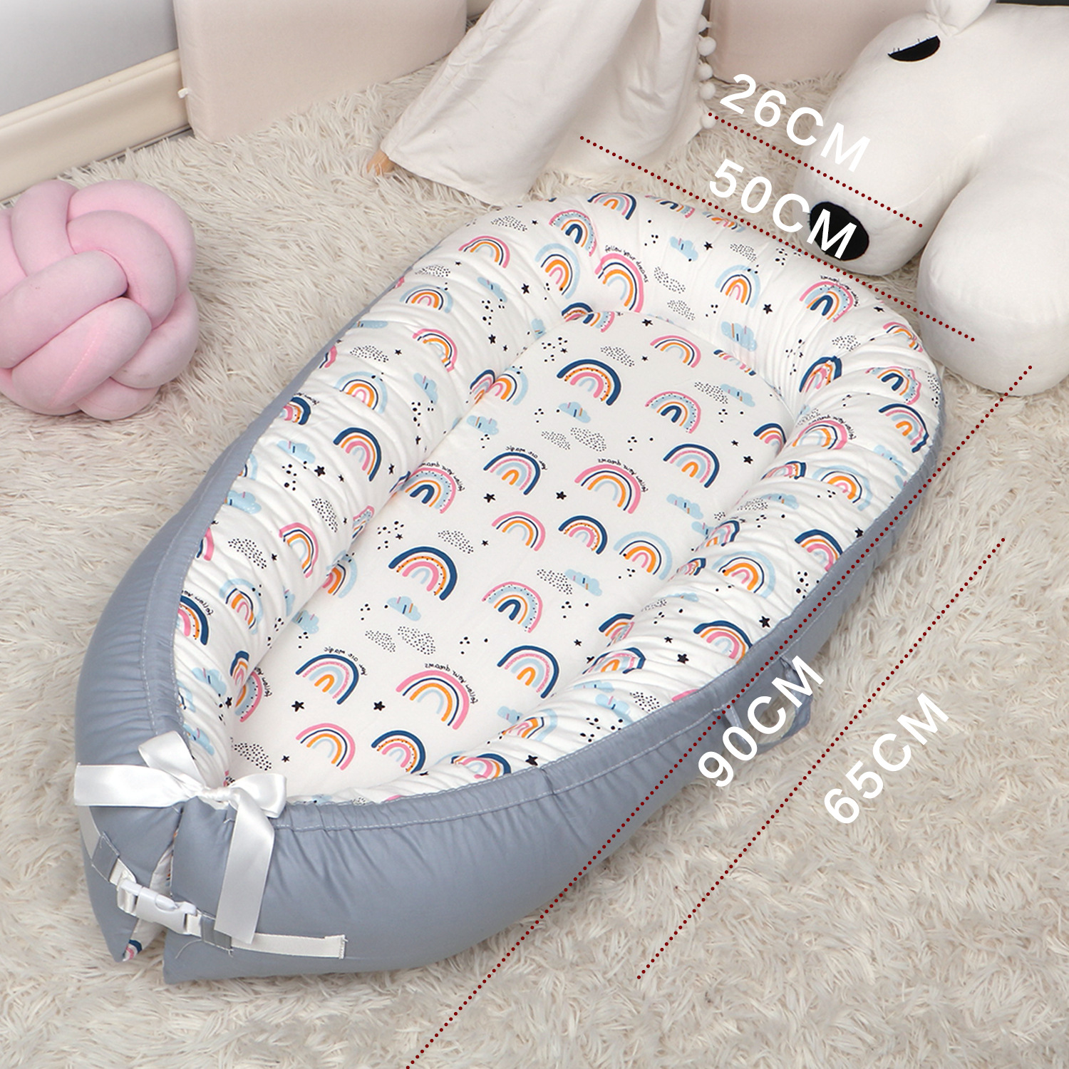 Mamibaby亚马逊合作工厂便携式婴儿床中床可折叠仿生床宝宝睡垫详情图4