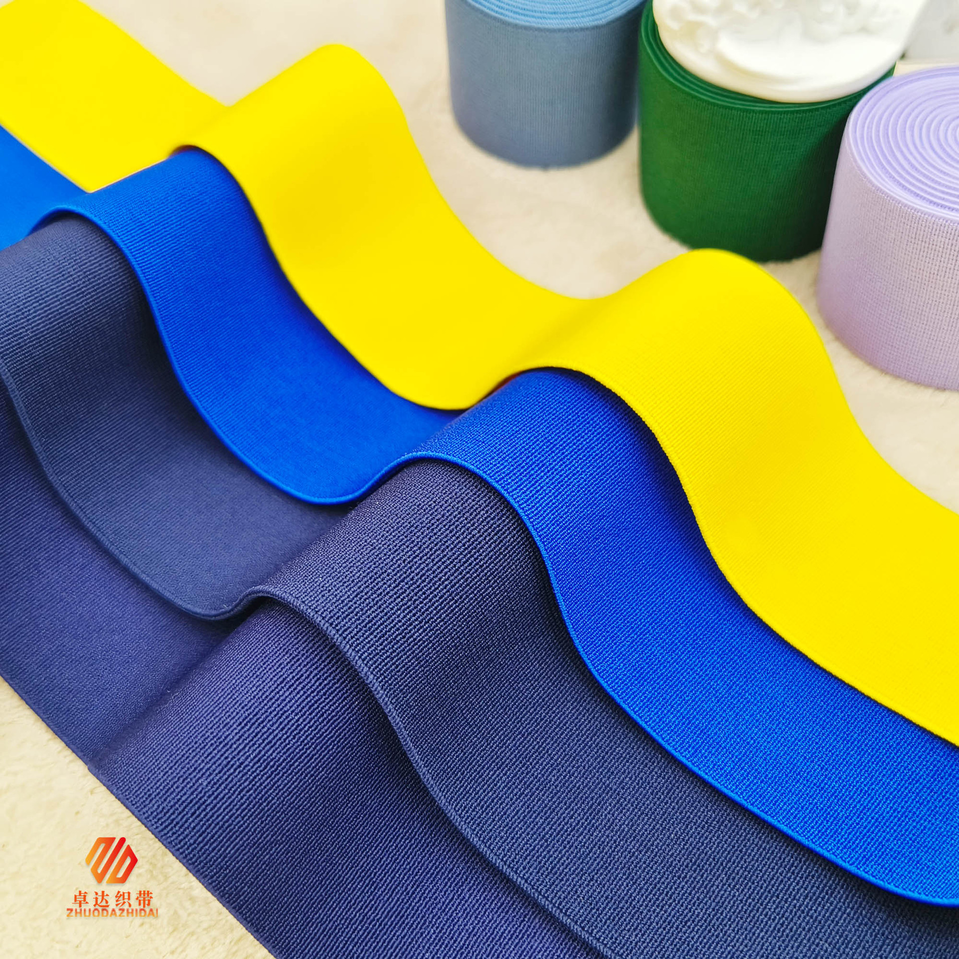 Stock 4Cm Color Encryption High Elastic Waistband With Plain Grain Thickened Dense Grain Headlamp Elastic Webbing Specification drawing