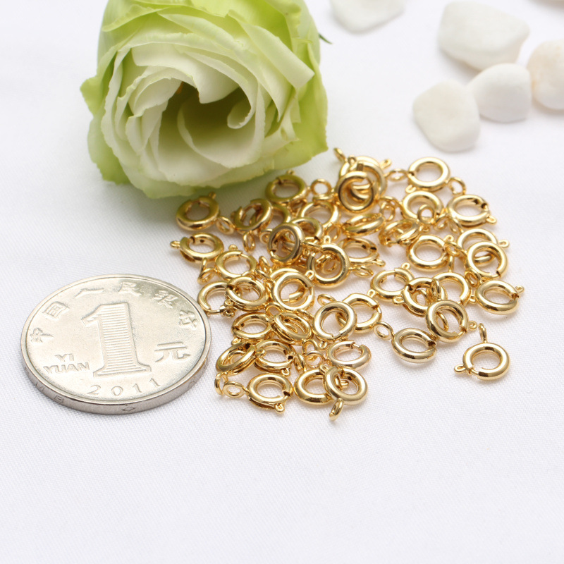14K Gold Accessories Color Retaining Spring Clasp Handmade Diy Jewelry Bracelet Necklace Material Finishing Connection Lock Button Specification drawing