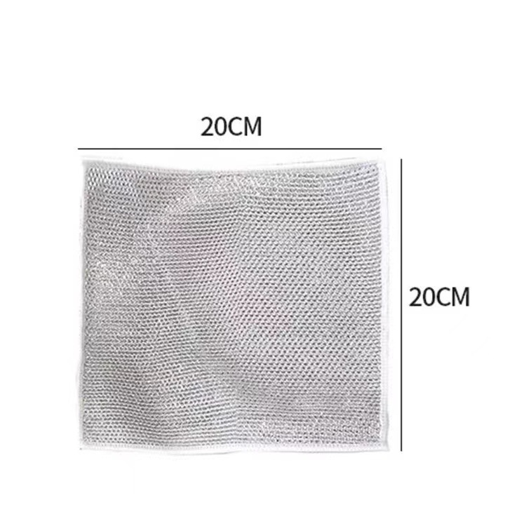 Double Dishwashing Cloth Non-Oil Dishwashing Cloth Kitchen Stove Dishwashing Pot Wire Dishwashing Cloth Double-Sided Silver Wire Dishwashing Cloth Factory Item Picture