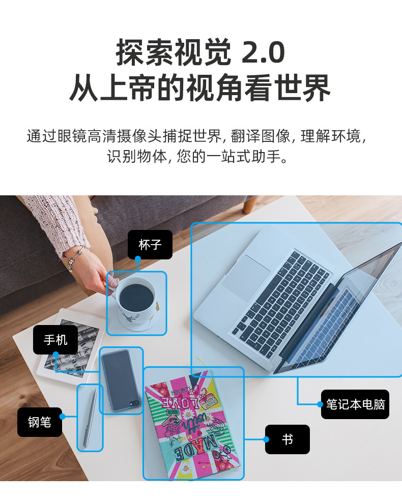 The new 8-megapixel AI multi-functional smart Bluetooth glasses are equipped with a camera for video recording and audio shooting pic 13