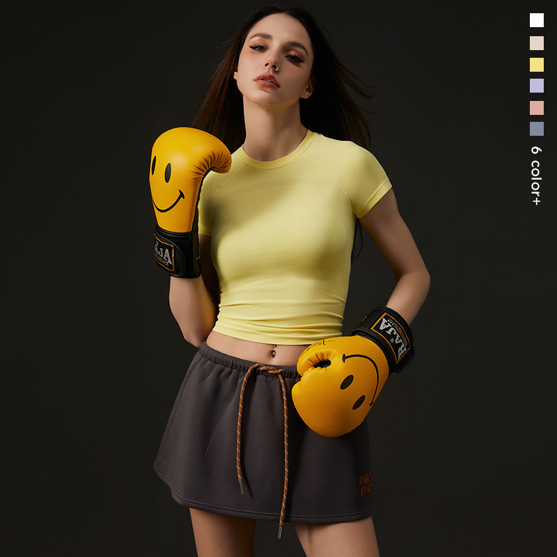 Summer sports T-shirt for women, the same style as lulu, tight, quick-drying, high-elasticity, breathable short-sleeved top for yoga, fitness and running details Picture