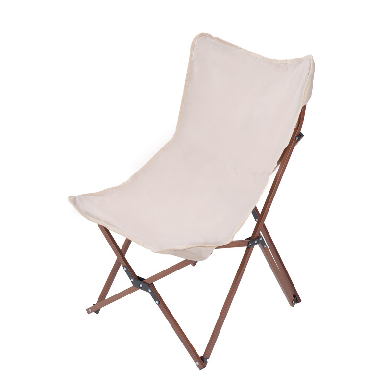 Dacheng Ultra Light Portable Camping Picnic Leisure Outdoor Aluminum Alloy White Cloth Back Butterfly Stool Folding Chair Item Picture