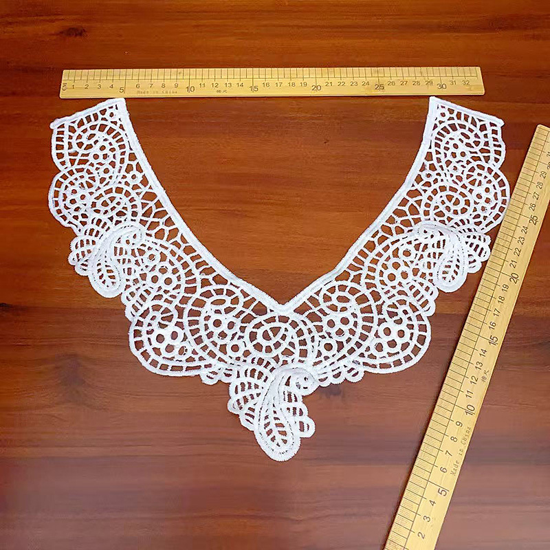 Water-soluble hollowed-out milk silk embroidery collar shape embroidery DIY decoration, matching with clothing accessories and lace Application Scenario