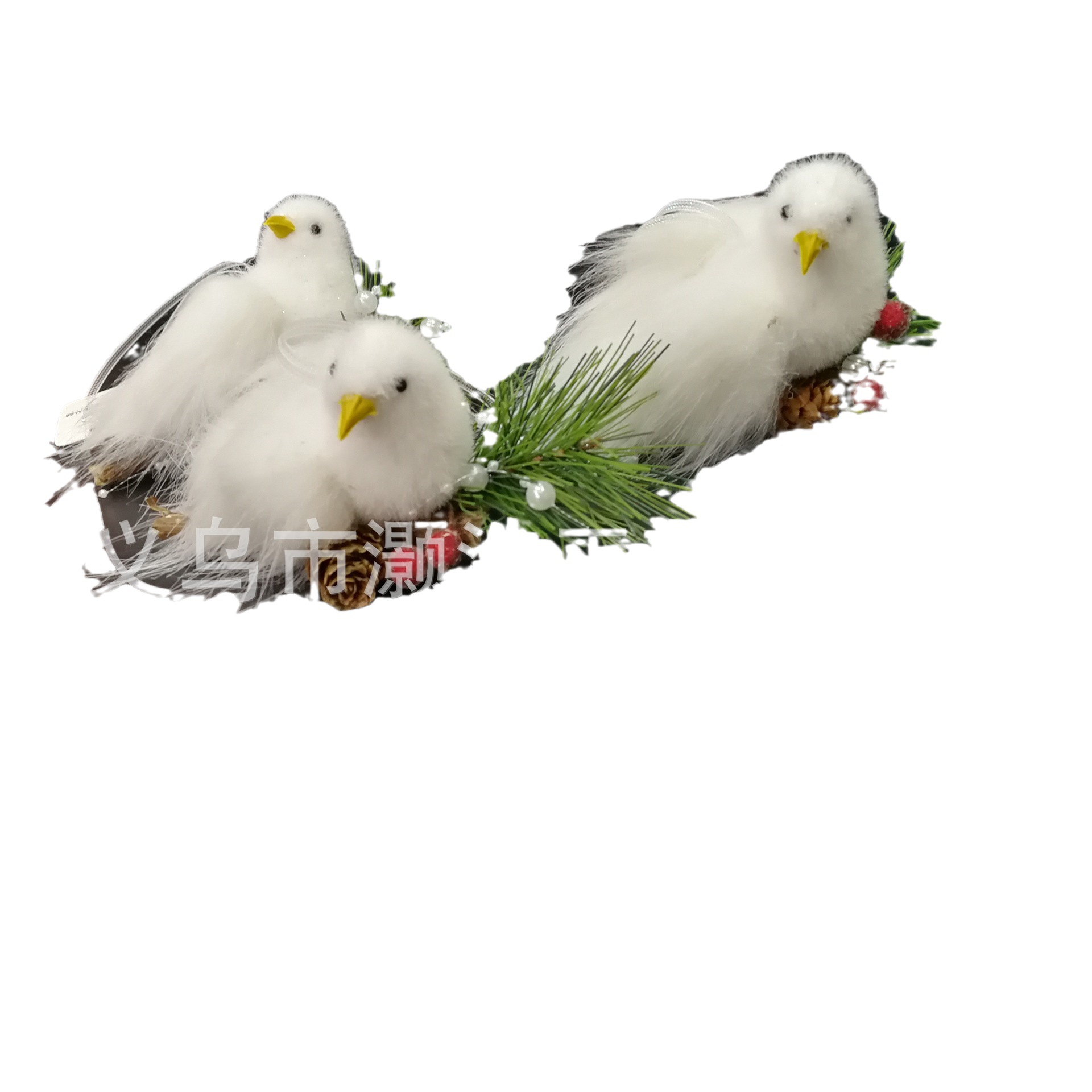 Source Manufacturers Supply Pendant Simulation Decoration Feather White Foam Bird Christmas Decoration Accessories Plush Feather Item Picture