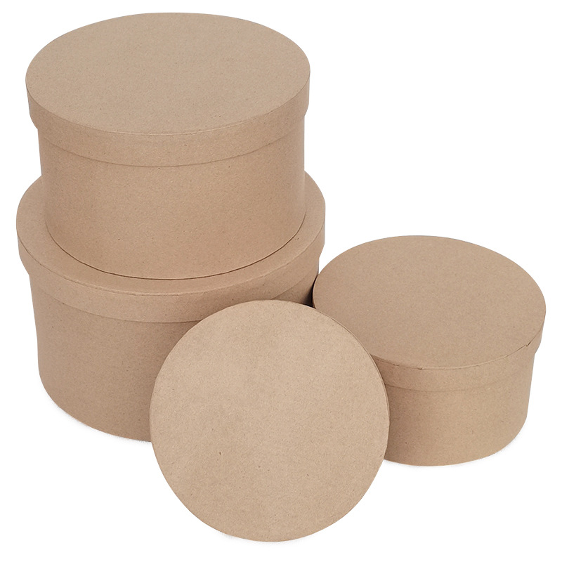 Round DIY kraft paper box, cylindrical painting, gift storage, gift packaging, candy storage, graffiti FSC Item Picture