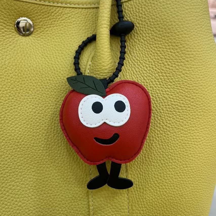 Cute keychain, creative Apple Christmas tree, couple car pendant, doll, cartoon five-pointed star, schoolbag pendant, gift Specification image