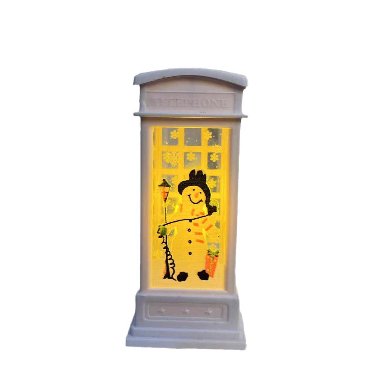 Christmas Wind Light New Decorative Items Small Wind Light Tabletop Decoration Christmas Decorations Retro Phone Box Item Picture