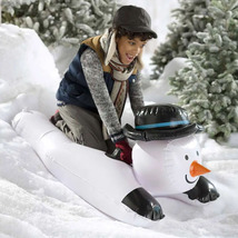 PVC耐寒耐磨材料充气滑雪板 雪人滑雪圈冬季圣诞雪橇
